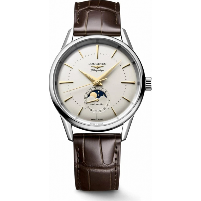 Longines L48154782 Flagshıp Herıtage Moonphase Erkek Kol Saati