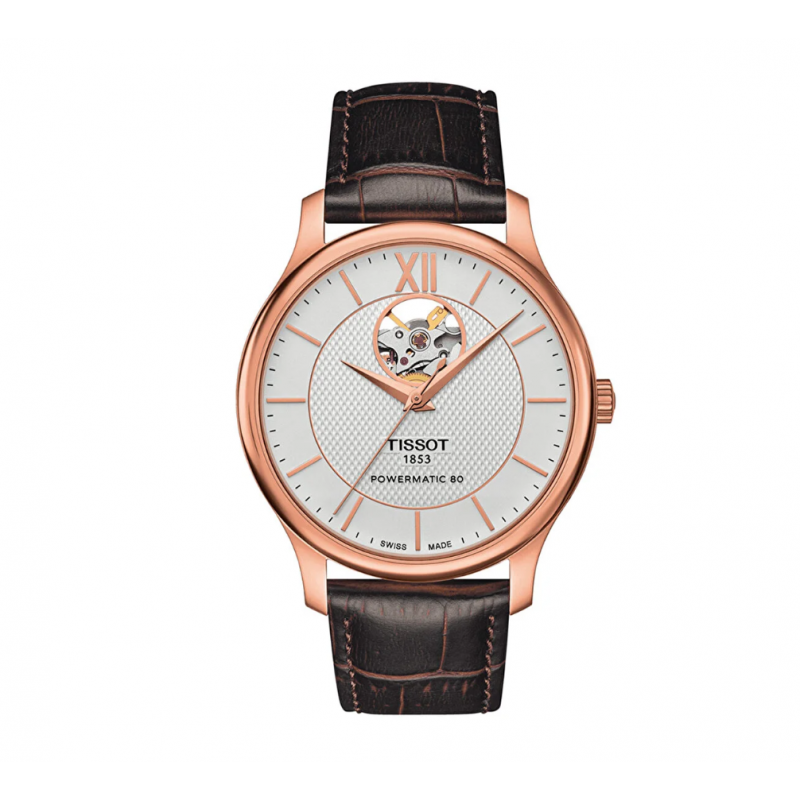 Tissot Tradition Powermatic 80 Open Heart T0639073603800 Kol Saati Tissot Tradition Powermatic 80 Open Heart T0639073603800 Kol Saati