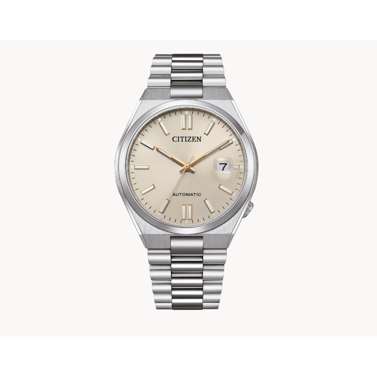 Orologio Meccanico Uomo Citizen Tsuyosa NJ0151-88W - Cassa In Acciaio 40mm, Quadrante Beige, Vetro Zaffiro, Movimento Automatico 8210, 5 ATM
